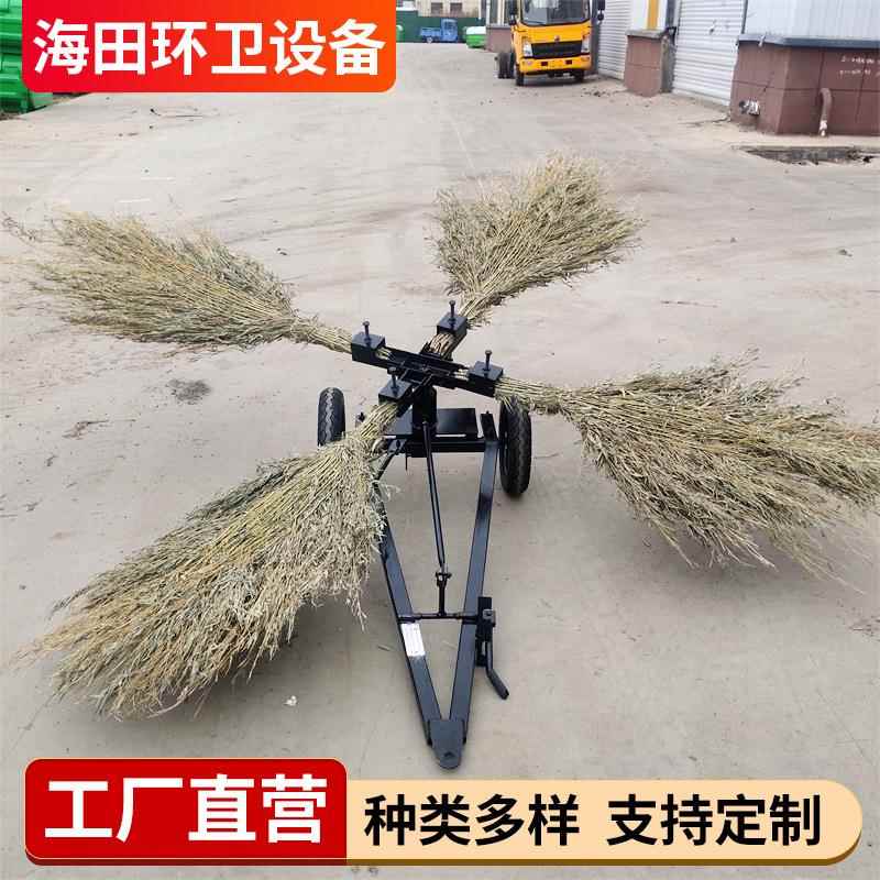 4四把牵引式扫地机公路环卫垃圾清扫车旋转挂车式扫路机