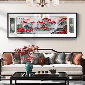 背景墙装饰画山水画现代装饰画