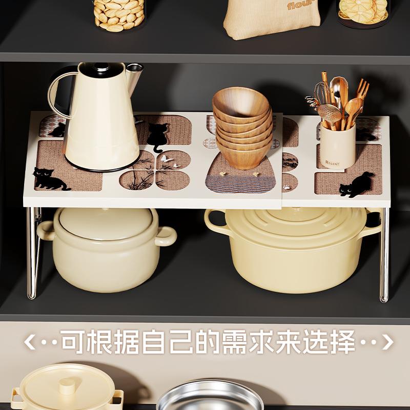 厨房置物架橱柜内碗碟小架子调味料收纳桌面台面分层收纳隔板架子