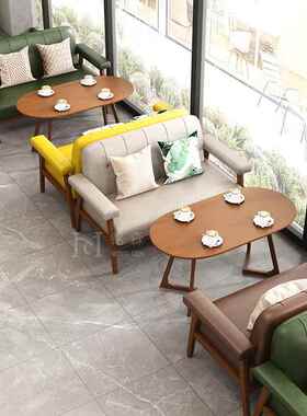 奶啡茶店甜品店堡咖厅MS-055洽谈桌椅书吧图书汉馆公寓会客沙发桌