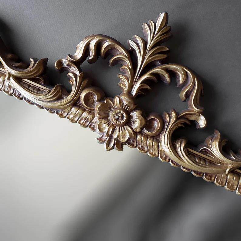 法式化妆镜方形梳妆台镜子轻奢高级工艺壁挂复古镜子摆件装饰镜子