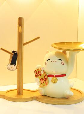 招财猫玄关放钥匙收纳托盘zcm-8142摆创意树杈厅轻奢树件脂客家居