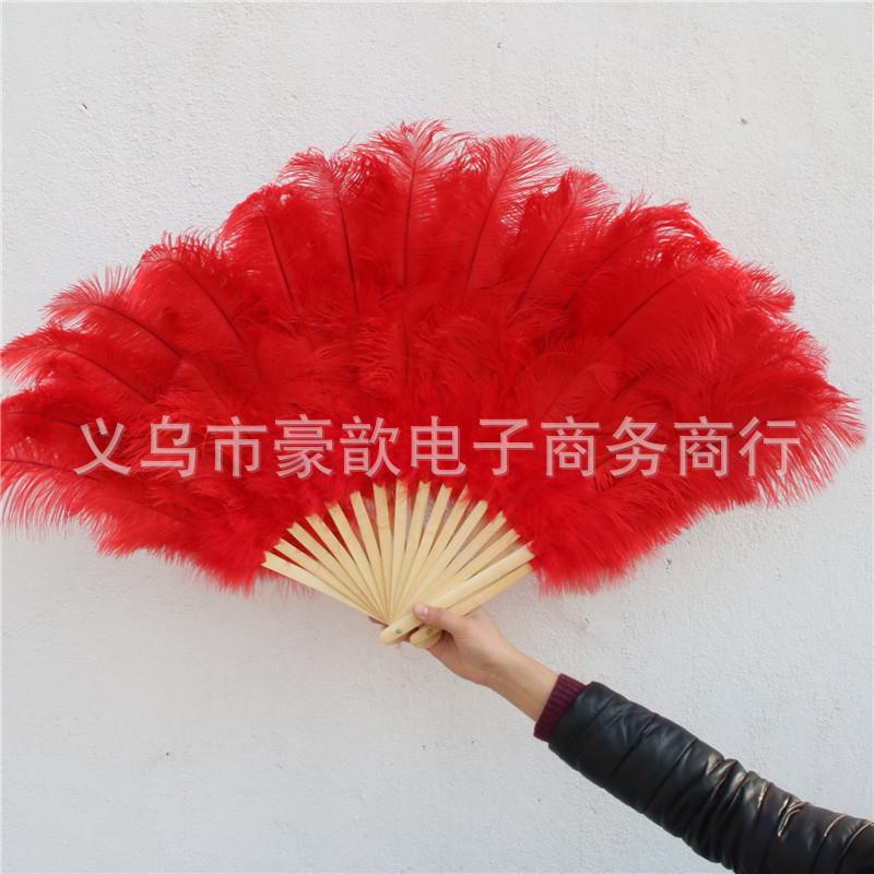 鸟羽毛扇子15片扇骨孔工艺扇舞蹈酒吧表演道具挂扇雀羽鸵扇DYP毛