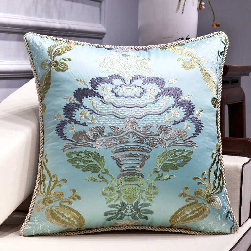 布一堂中式绣花抱枕沙发靠垫4053欧式床头大靠枕套含芯腰靠背