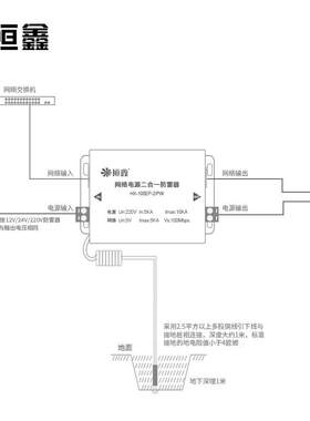 直销新款网络电源二合一防雷器摄像机交换机网线避雷器监控浪涌保