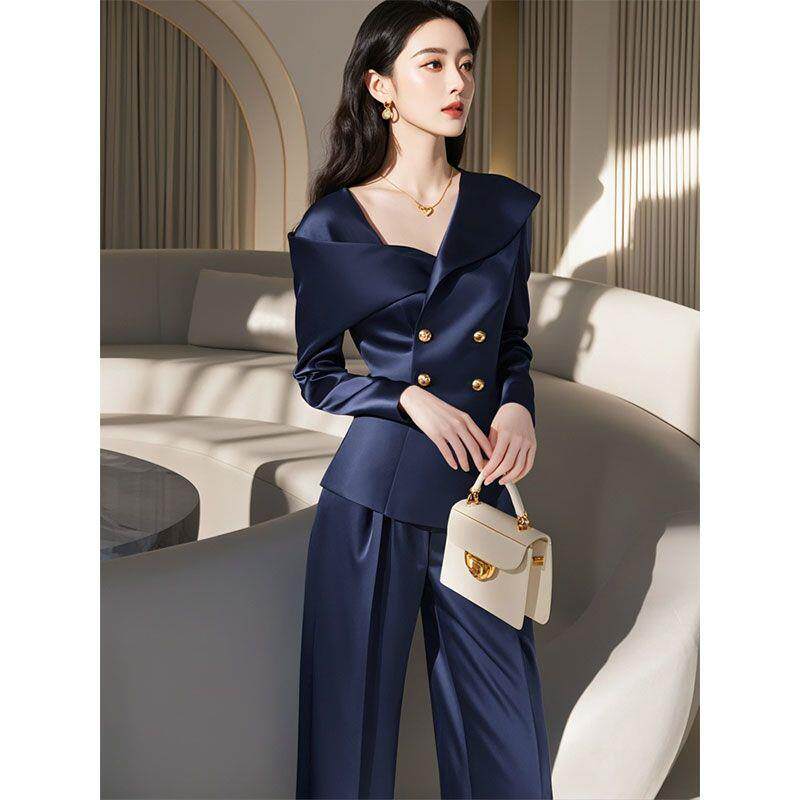 早秋穿搭高级感超好看名媛气质女神范高端小香风西装外套裤子套装