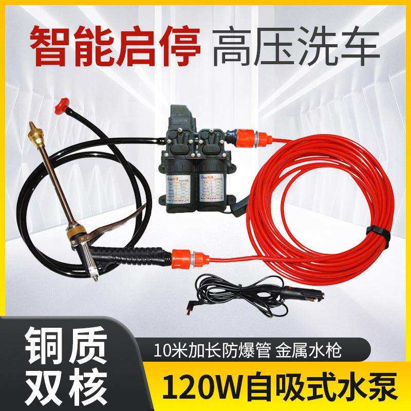 洗车高压家用220v洗车机洗车水泵12v车载洗车器便携洗车水抢