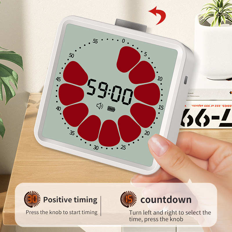 新款可视化计时器智能桌面定时器静音正计时到计时钟闹钟