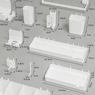 16mm圆孔洞洞板配件挂钩挂件零件盒套装书房置物架墙上盛具免打孔