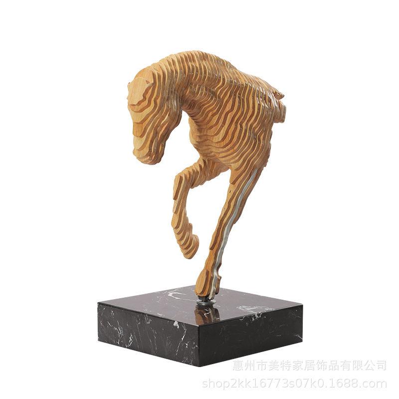 现酒店售楼处大厅大型落地雕塑抽象创意马头摆件动物装饰艺术品