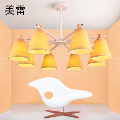设计师的灯北欧简约创意客厅灯具餐厅卧室书房马卡龙布罩光影吊灯