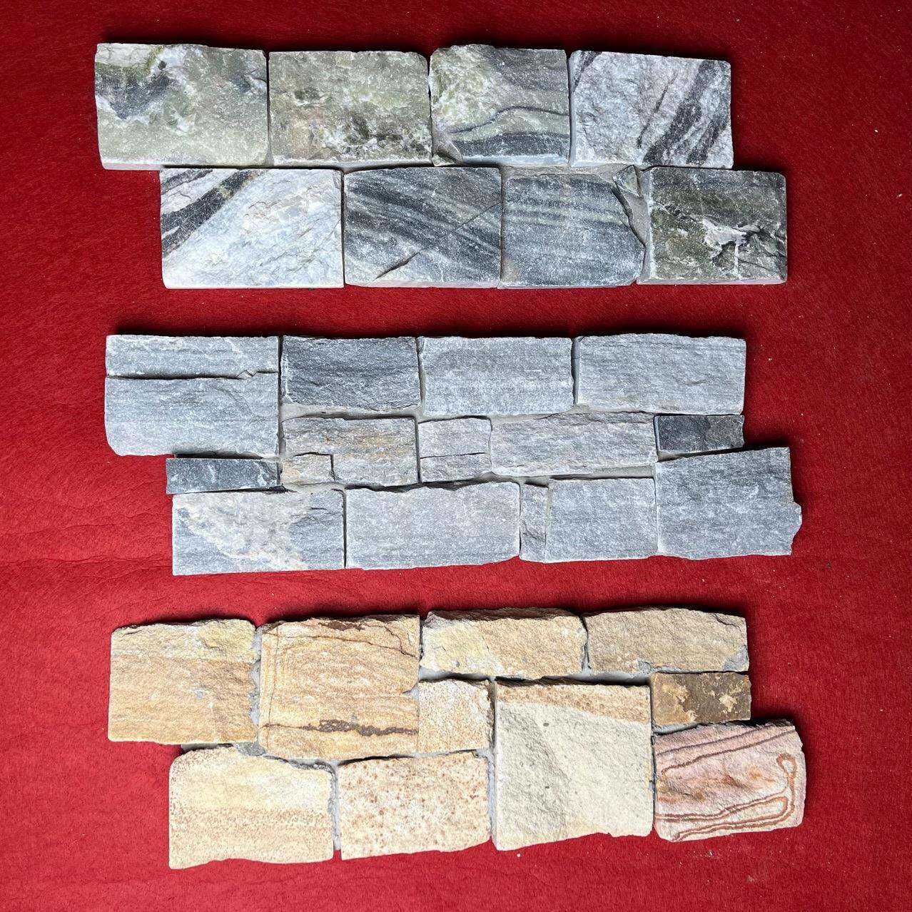 天然文化石外墙仿古水泥文化砖黄木纹侧粘内外墙装饰干挂石材供应