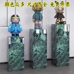 奢石岩板花架沙发边几落地摆件盆栽摆放展示架大理石底座立柱花几
