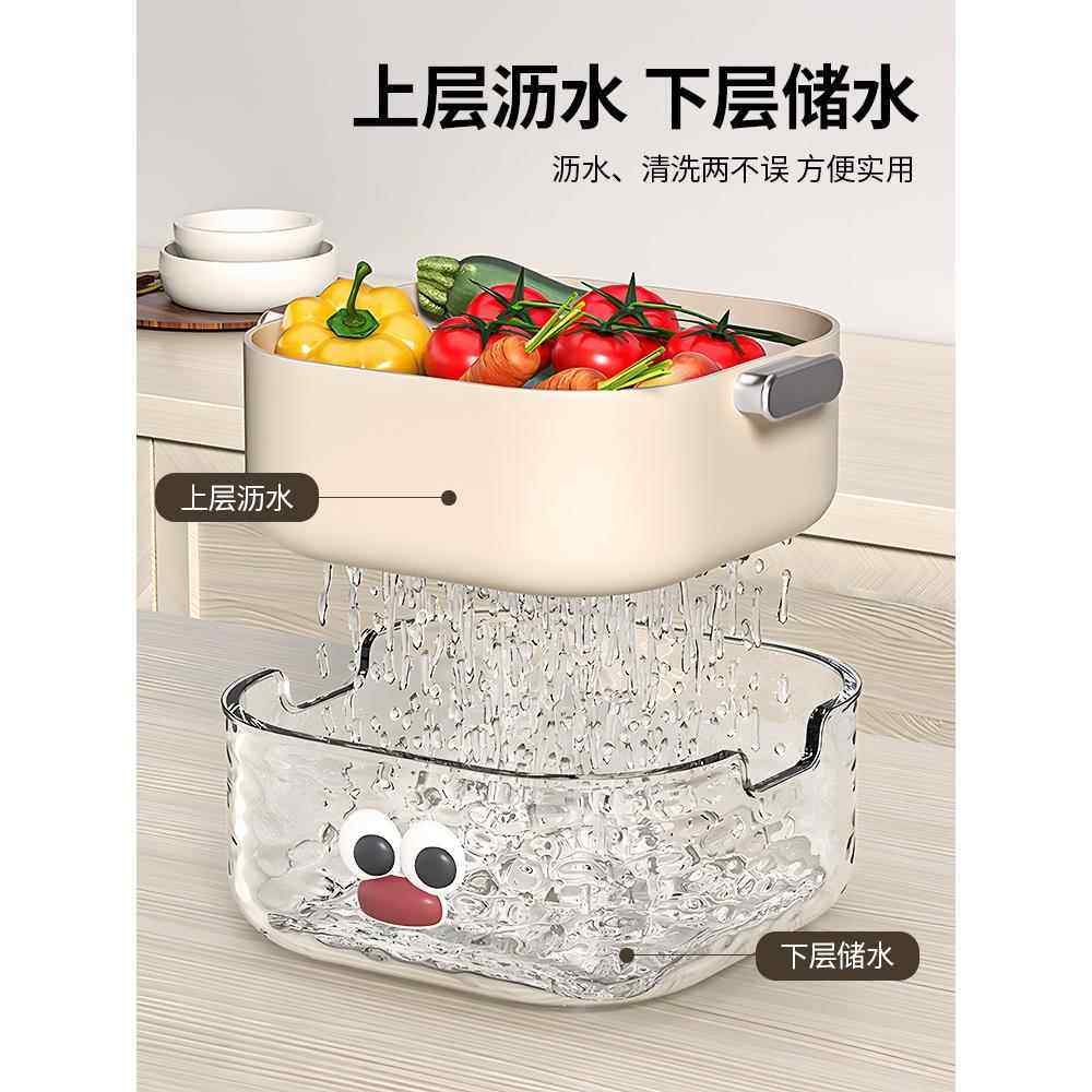 双层洗菜盆沥水篮六件套客简厅厨家用洗房水果盘约塑2-5521 料淘,餐饮具,果盆/果盘/果篮,淘宝优惠券,粉丝福利购,淘宝优惠卷