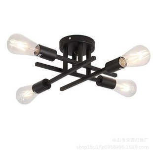 工业风北欧设计客厅铁艺灯具酒吧台创意美式简约餐厅吸顶灯