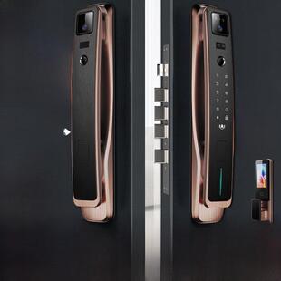 双开门人脸识别智能大门锁 指纹锁家用别墅防盗门猫眼电子密码锁