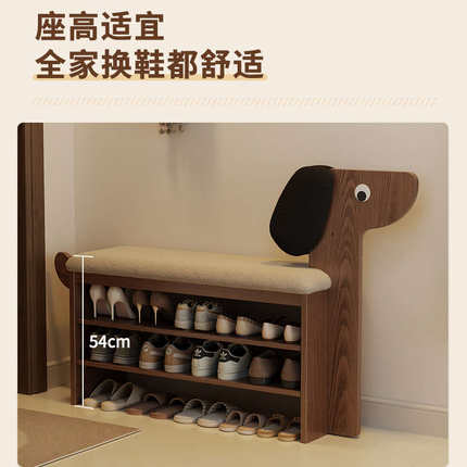 进门入户穿鞋凳卡通实木换鞋凳家用卧室坐凳一体鞋柜可坐式鞋凳