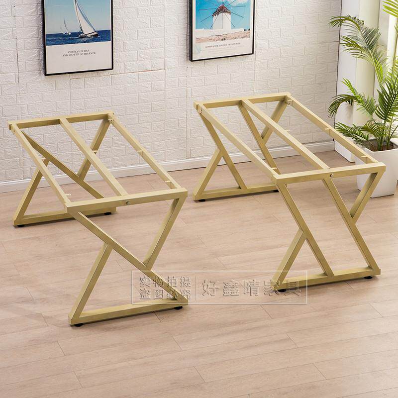 铁艺桌腿支架金属办公桌架会议桌腿茶几岩板大理石烤漆餐台脚