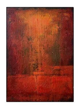 简约现红色客厅装饰画侘寂风抽象艺术酒店走廊玄关壁画餐厅挂画