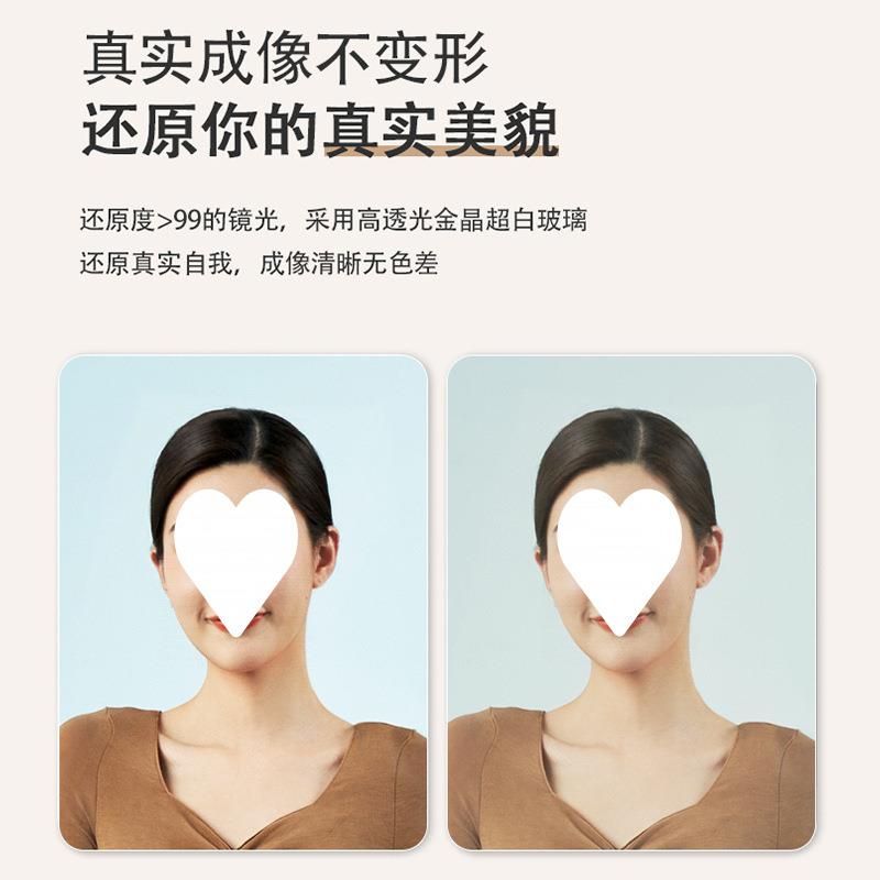 镜子落墙地镜异JZV形镜女生挂家用穿衣卧室奶油法式网风红化妆全