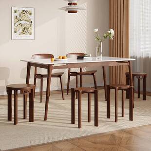 凳子可叠放六合一实木叠叠乐圆凳家用备用餐桌堆叠纳木板凳餐凳