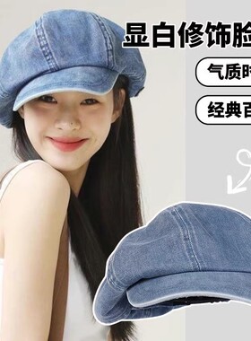 贝雷帽牛仔复古画家大头八角帽子