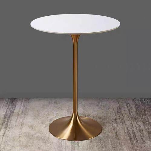 北欧高吧台酒吧桌子圆形高脚桌鸡尾酒会桌休闲 家用阳台岩板吧桌