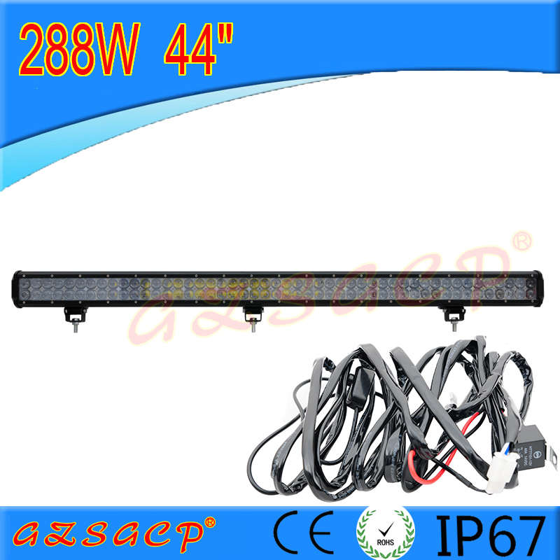 汽车LED长条射灯越野车改装前杠中网射灯12v24v货车超亮双排顶灯