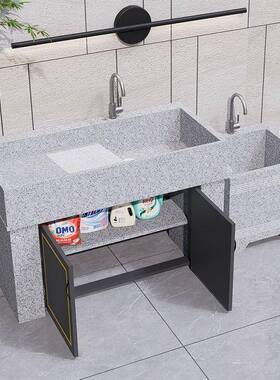 建利岗岩洗衣池户外洗手台花XSM盆一院水槽带搓庭衣板体阳台洗衣