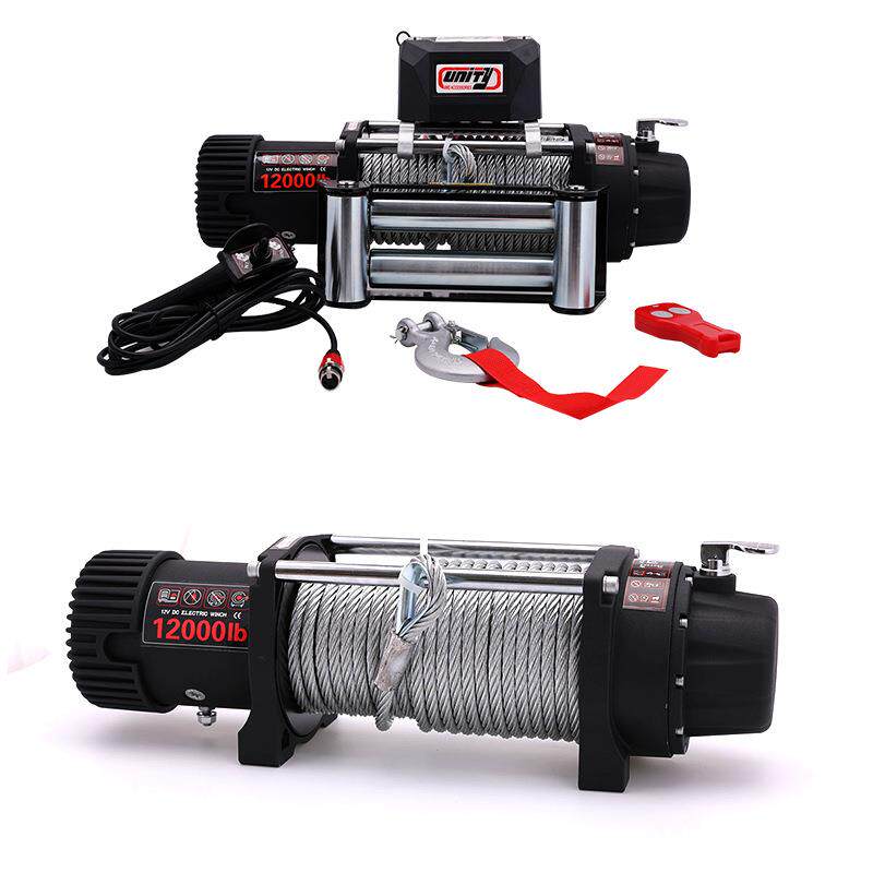 12000磅钢丝绳电动绞盘12V电机越野车脱困牵引绞盘winch配无线遥