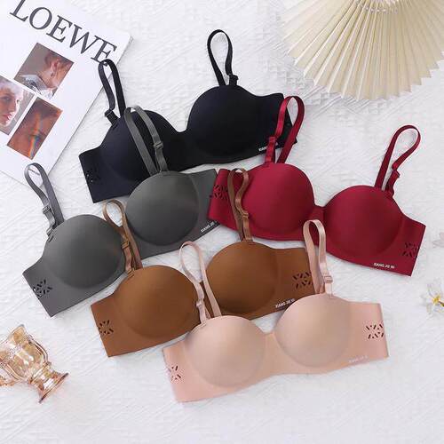 One Piece Seamless and Steel Ring Free Comfortable Bra, Smal