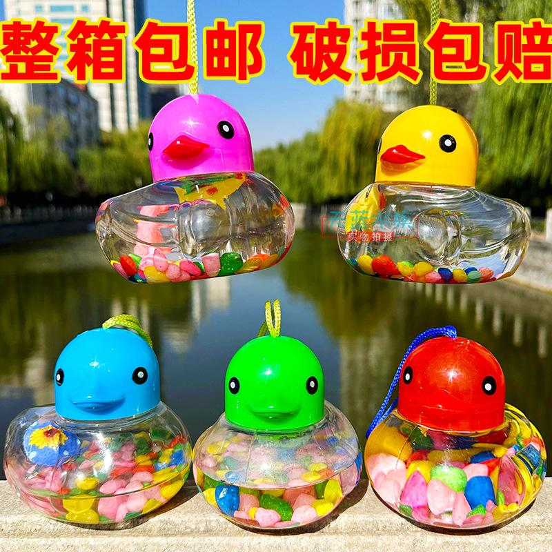 卡通鱼瓶迷你瓶塑料乌龟瓶手提qq瓶透明小金鱼瓶摆摊小乌龟缸