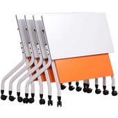 多功能可折叠带培训侧翻双人组合课桌轮移动会议桌办公桌椅拼接