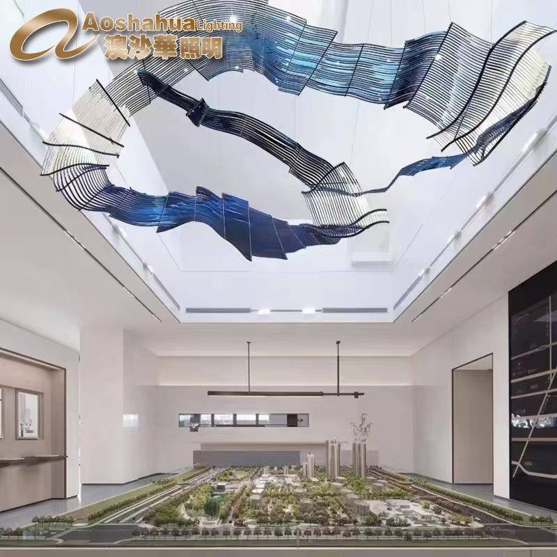 Chandelier售楼别墅大厅工程水晶灯 宴会厅大堂工程灯