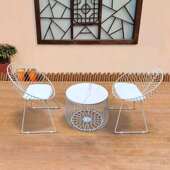 组合现代椅子简约靠背阳台创意个性 艺户外休闲庭院树叶桌椅铁镂空