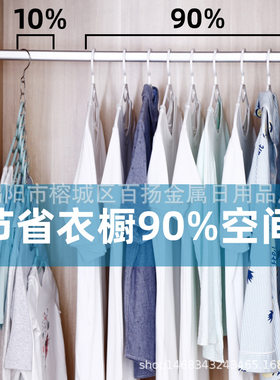 不锈钢服装店衣柜收纳塑料衣架