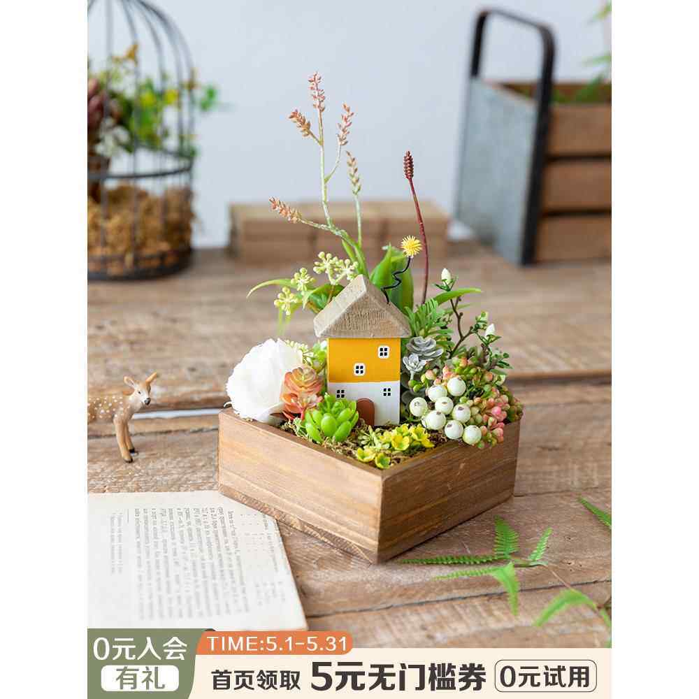 A5L阿楹森系微景观小摆件桌面解压绿植女孩房间办公室工位