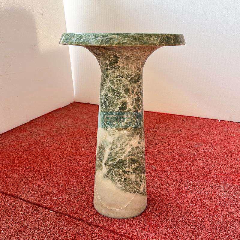 天然大理石翠绿小圆边几现代简约轻奢咖啡桌客厅茶几边几饭台柜子