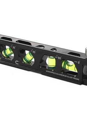 H雕ue精par强磁水平尺航空铝合金MINI鱼雷尺镭343刻度四水平泡高