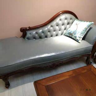 美式贵妃沙发客厅实木懒人躺椅单独卧室美人榻休闲太妃位欧式