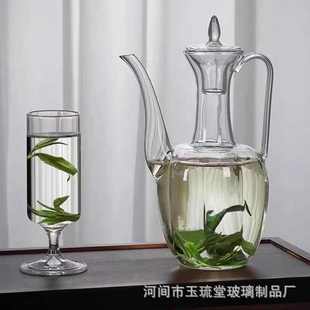 玻璃绿茶壶泡茶家用煮茶器仿宋手执壶可明火加热茶具电陶炉烧水壶