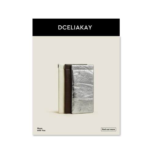 DCELIAKAY原创小众手抓纹头层牛皮眼镜包收纳盒高级感眼镜盒情侣