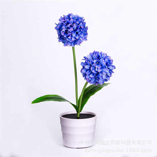 盆花园广东led2led太阳能发光球花灯绣球花仿真葱灯厂家台灯源头