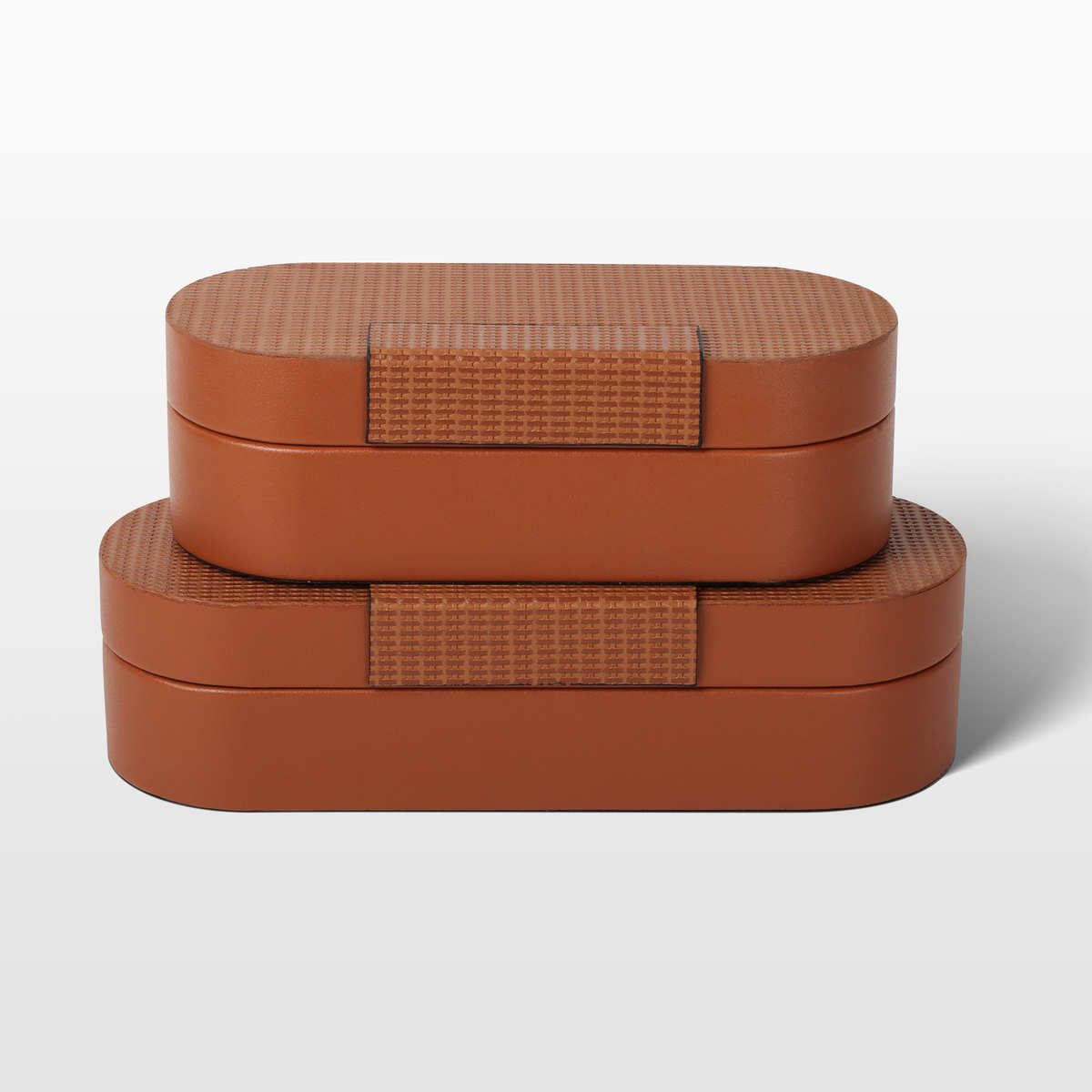 简约轻奢风咖色皮革首饰盒样板衣帽间售楼处桌面软装摆件收纳盒子