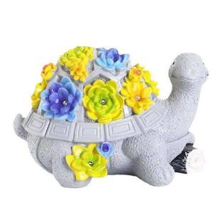 Sculpture Solar Light Flower Garden Turtle