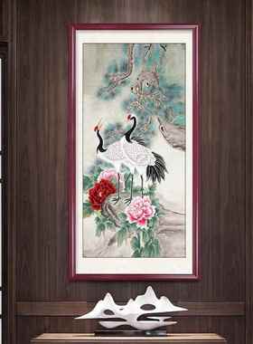 松鹤延年入关户玄装饰画中式进过道中LY201228走廊尽头挂画长寿图