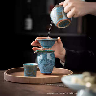 大容量陶瓷功夫茶具泡茶器 轻奢高档手工跳刀茶壶带过滤家用中式