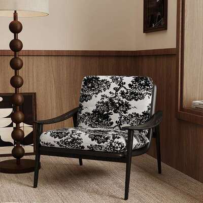 中式古风轻奢单人沙发椅实木法复客古厅单人椅计师款设阳FX013台