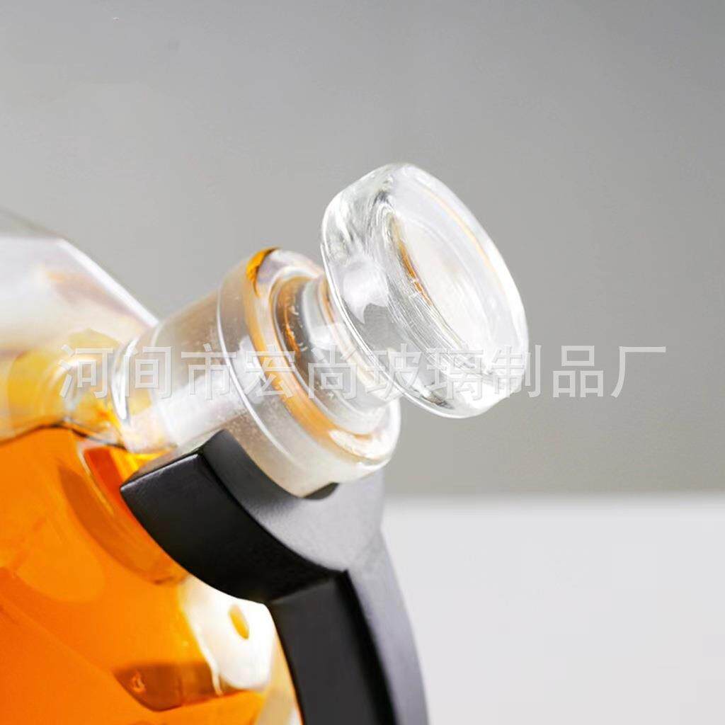 新款直销高档钻石空心酒瓶红酒瓶密封罐创意加厚透明玻璃泡酒瓶家
