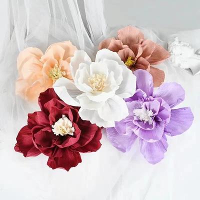 立体褶皱花仿真结婚派对婚礼皱纹纸花布置幼儿园环创背景墙装饰花